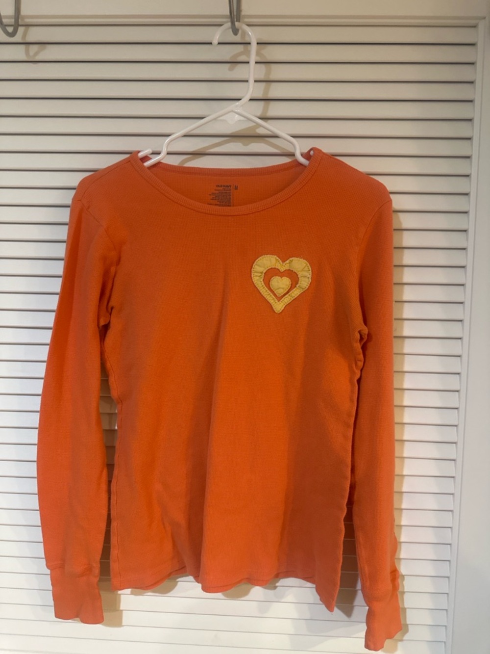 Old Navy Orange Long-Sleeve Scoop Neck Top